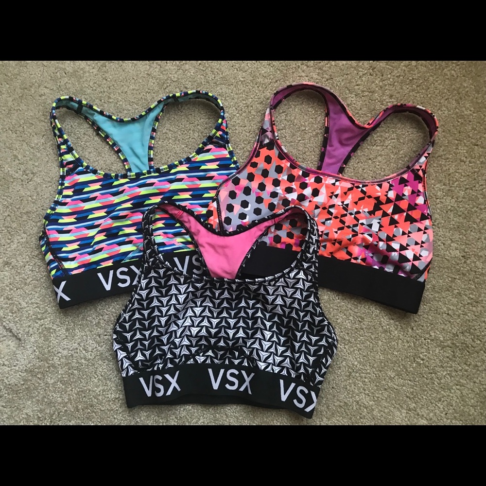 LOT of THREE EUC Victoria’s Secret sports bras